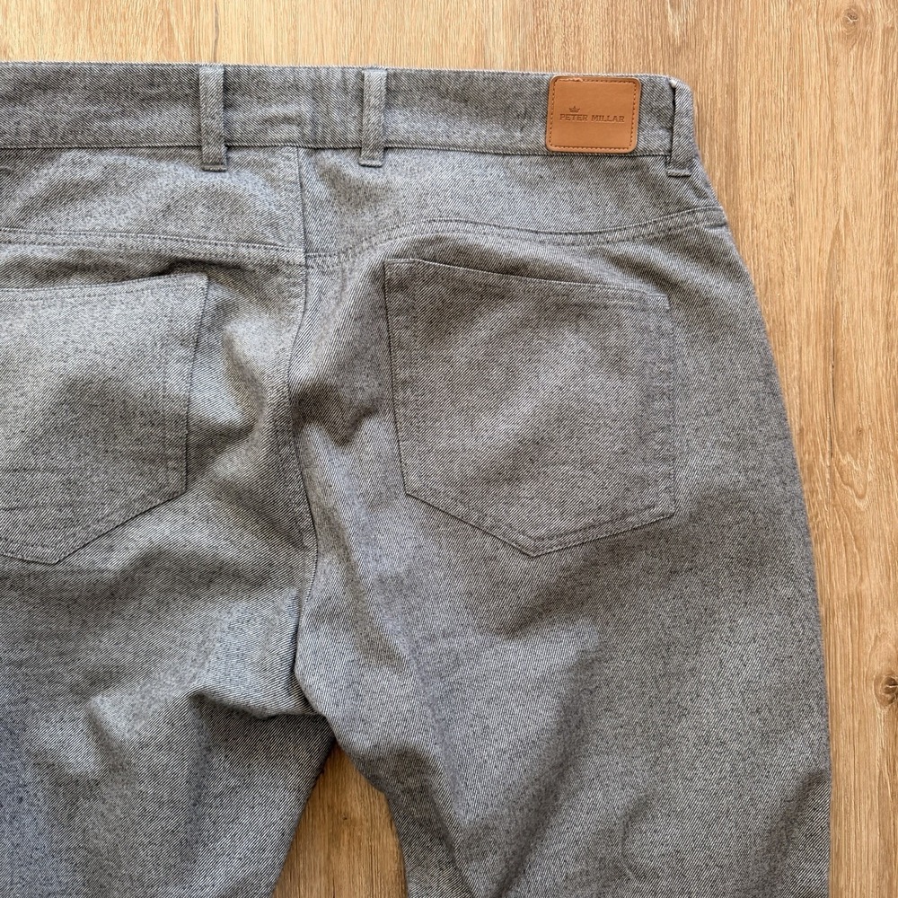 Peter Millar Pants Mens Dark Gray 34 Tall Mountainside Flannel Five Pocket Golf - Picture 5 of 7